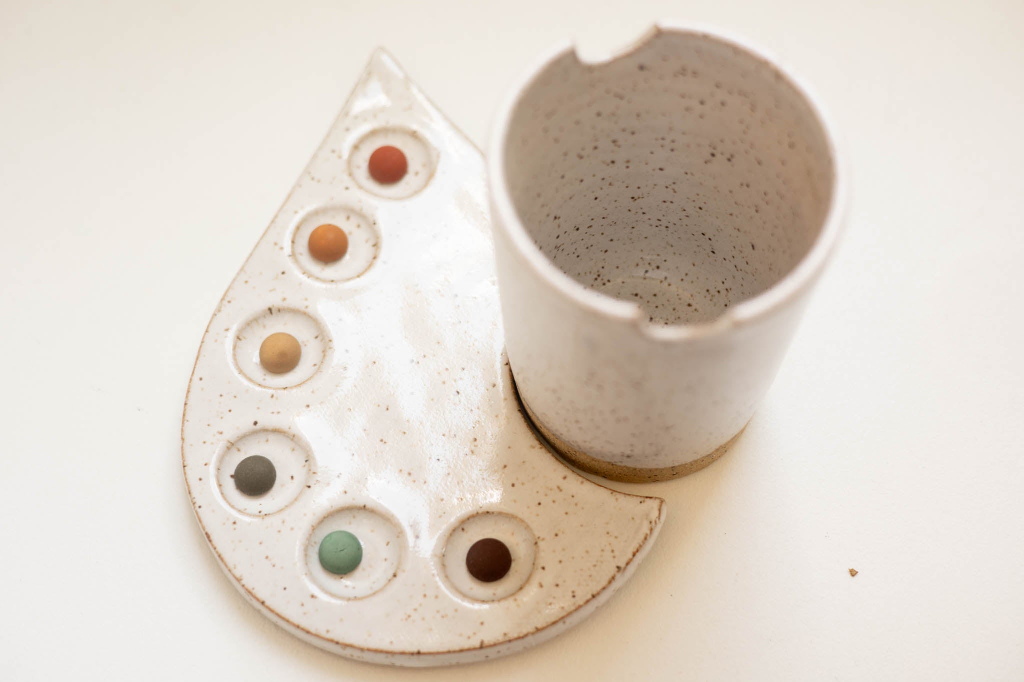 miss painterly simple raindrop nesting palette: handmade ceramic