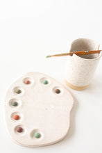 Load image into Gallery viewer, miss painterly modern palette + brush cup set: handmade ceramic painting palette