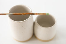 Load image into Gallery viewer, miss painterly double brush cup: handmade ceramic watercolor cup
