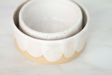 Load image into Gallery viewer, miss indy *scalloped handmade ceramic dog bowl*