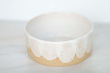 Load image into Gallery viewer, miss indy *scalloped handmade ceramic dog bowl*