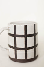 Load image into Gallery viewer, miss harriette (dark) : *handmade grid ceramic mug*
