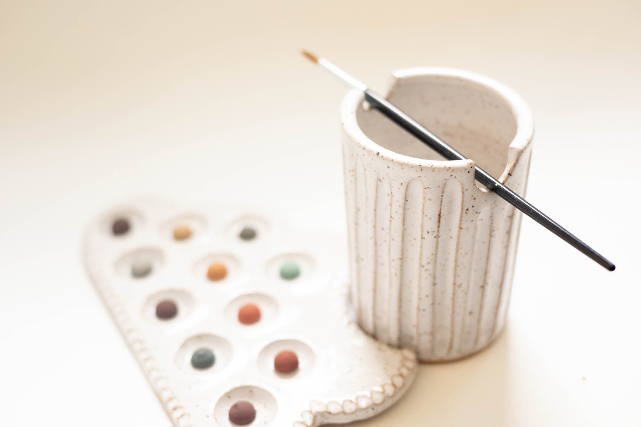 miss painterly simple nesting cloud palette: handmade ceramic painting –  joye made clay