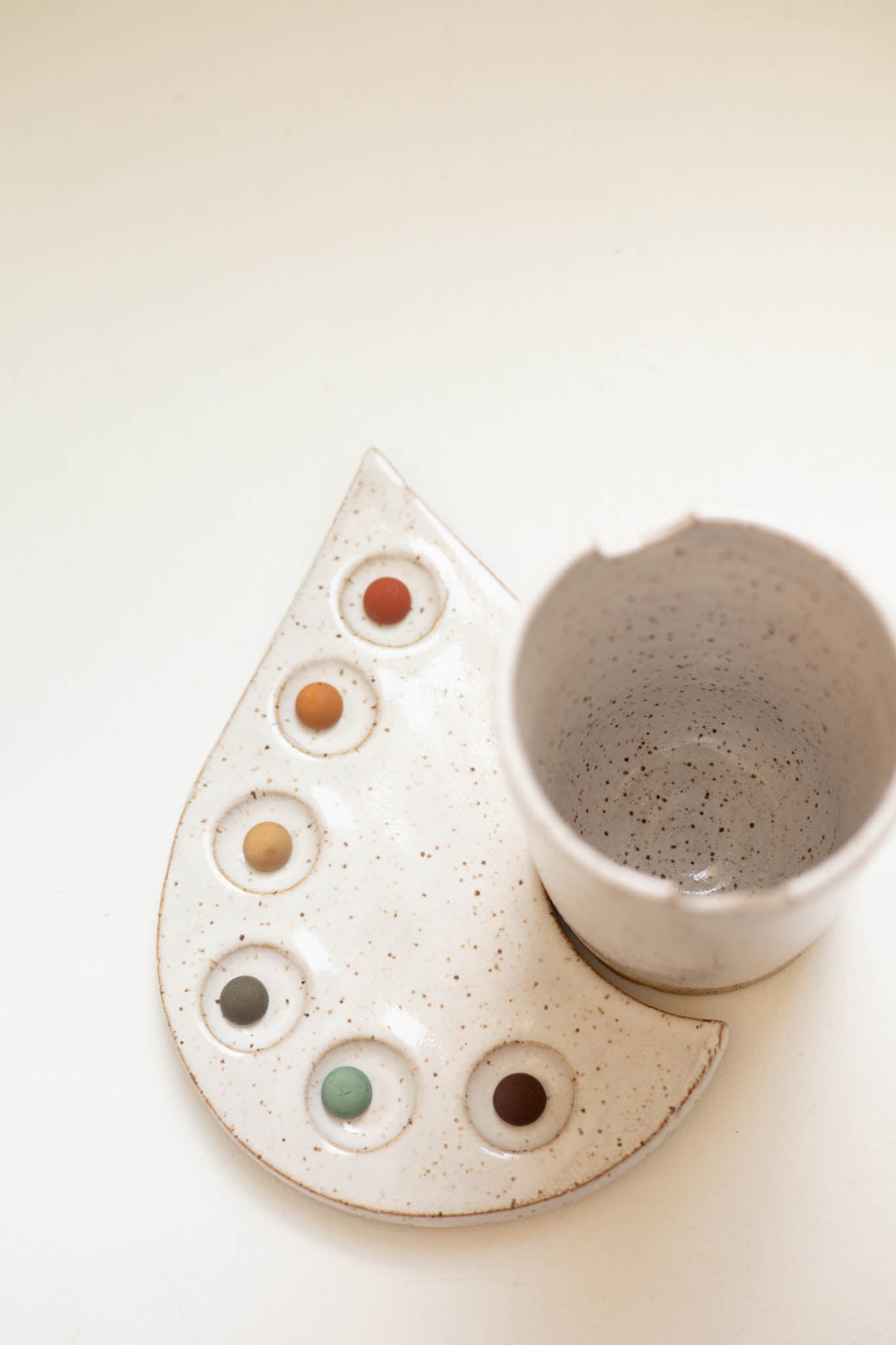 miss painterly simple raindrop nesting palette: handmade ceramic painting  palette