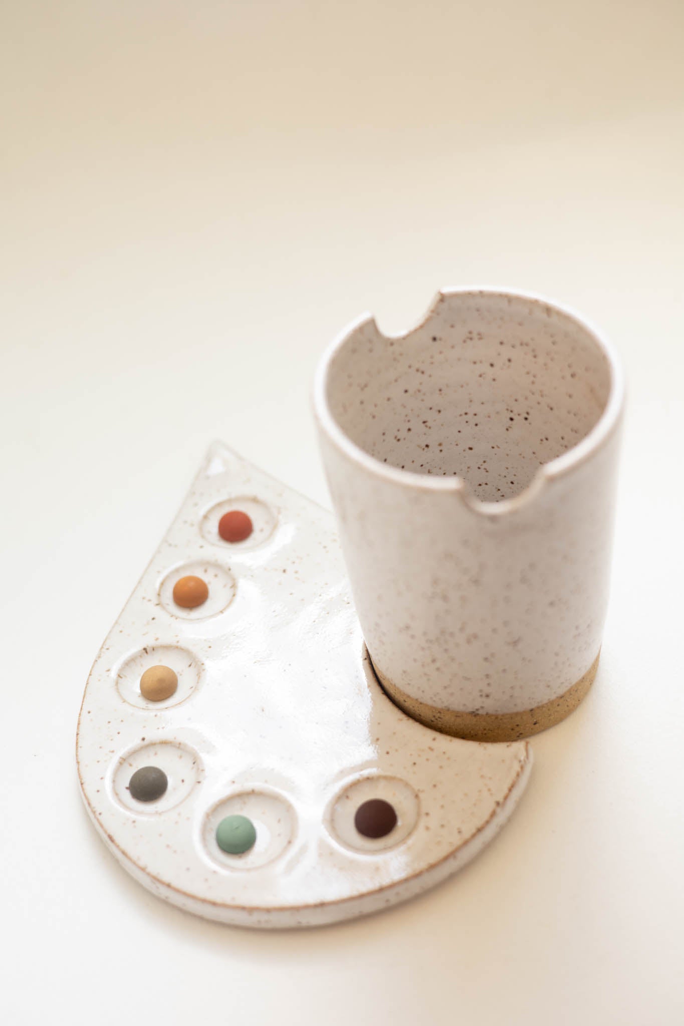 miss painterly simple raindrop nesting palette: handmade ceramic