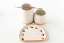 Load image into Gallery viewer, miss painterly double brush cup: handmade ceramic watercolor cup
